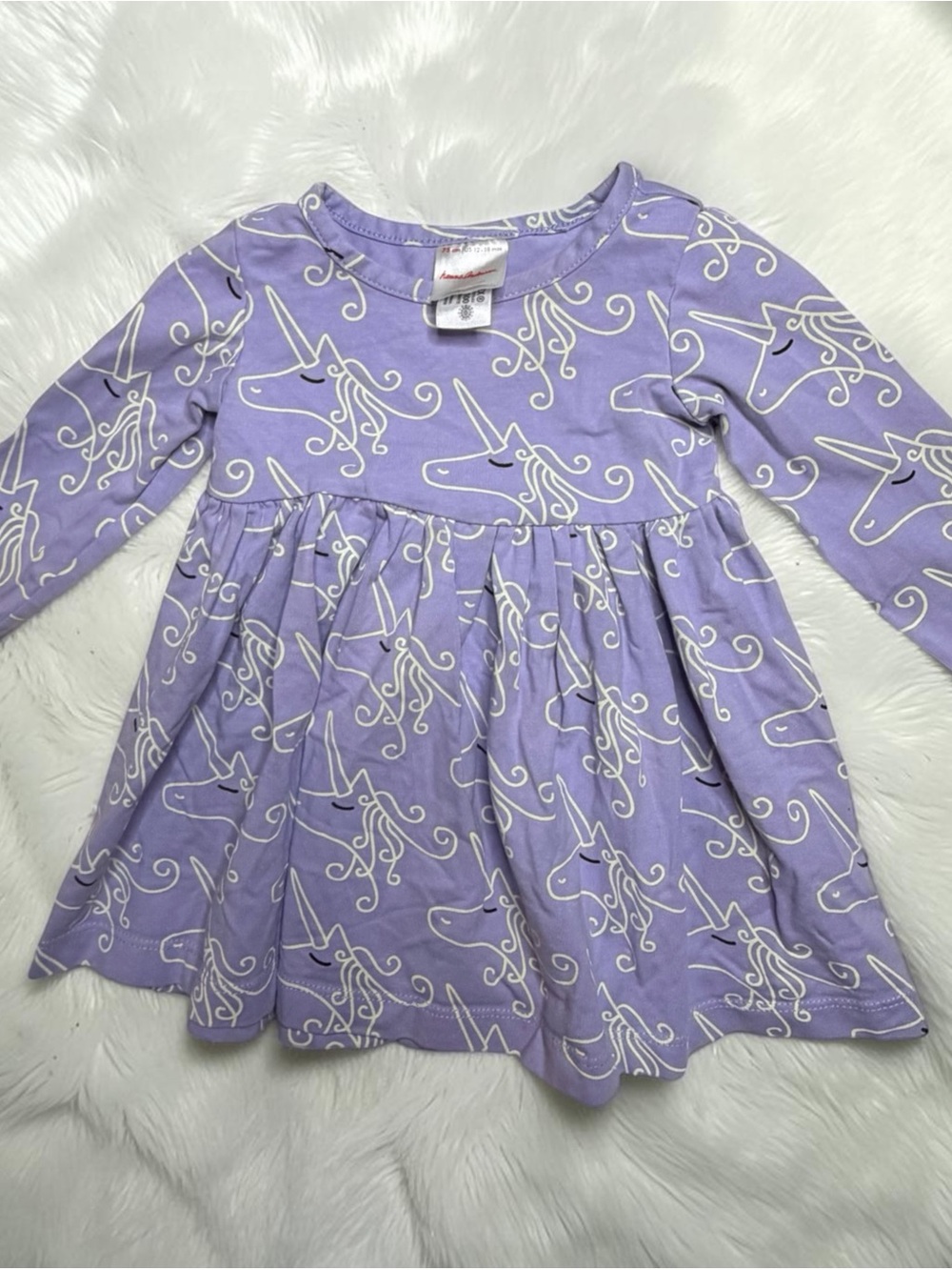 Hanna Andersson Purple Unicorn Dress Baby 12-18M Like New